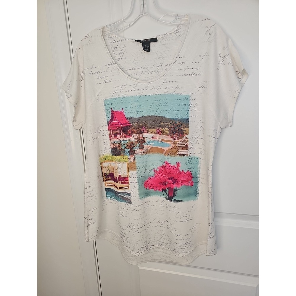 Style & co Women's  T-Shirt Top Blouse Size‎ L